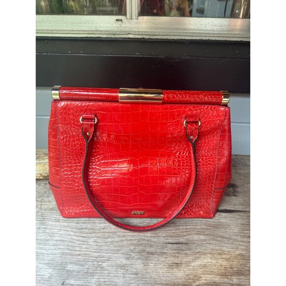 Kate Spade Knightsbridge Constance Red Croc Embossed Bag - Picture 4 of 9